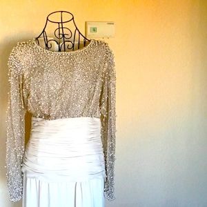 Gorgeous Beaded Chiffon Gown Size 12 Brand New Never Worn.